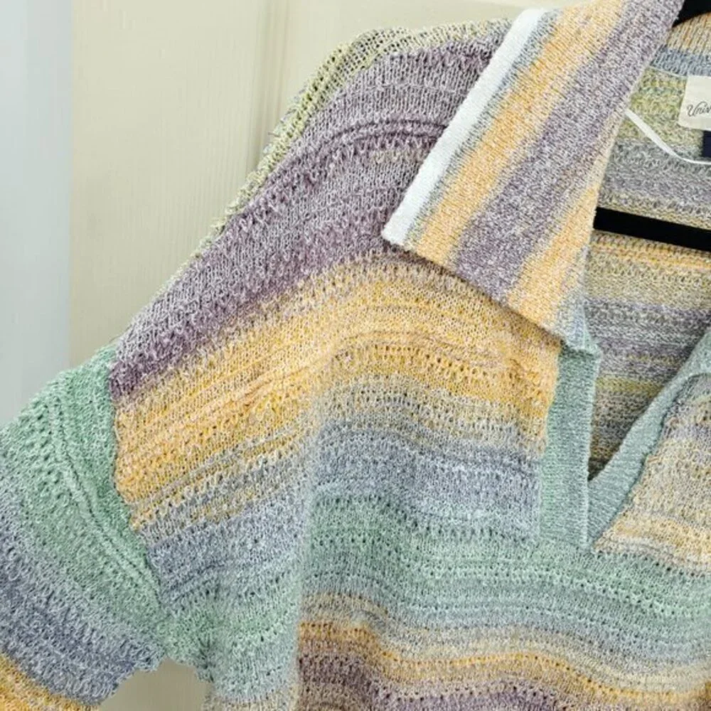 Universal Thread Matching Knit Set XL Top/L Shorts Orange/Blue